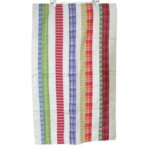 VTG Linens N Things 2 Havana King Pillow Shams 100% Cotton Madras Plaid Stripe